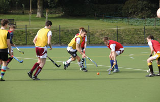 Boys playing hockey